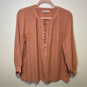 madewell lace up blouse size small
